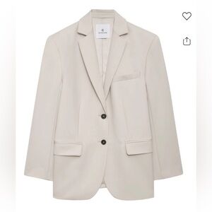 Anine Bing Light Cream Single-Breasted Blazer